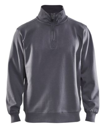 Afbeeldingen van BLÅKLÄDER Sweatshirt jersey met halve rits 3365 grijs 3XL