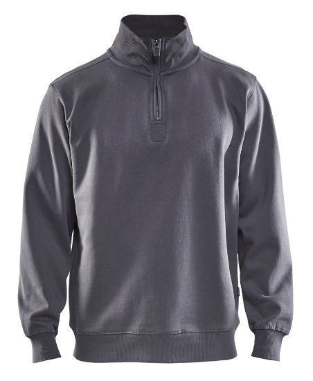 Afbeeldingen van BLÅKLÄDER Sweatshirt jersey met halve rits 3365 grijs 2XL