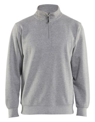 Afbeeldingen van BLÅKLÄDER Sweatshirt jersey met halve rits 3365 grijs mêlee 2XL
