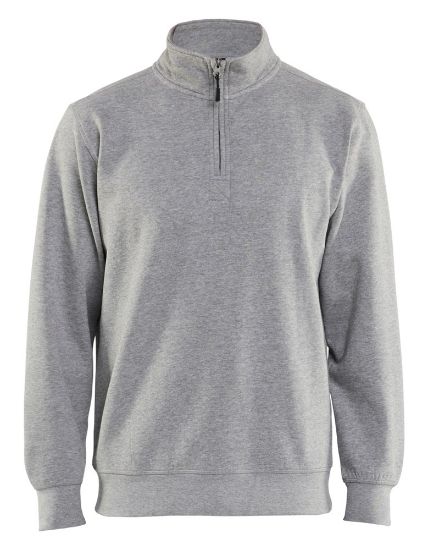 Afbeeldingen van BLÅKLÄDER Sweatshirt jersey met halve rits 3365 grijs mêlee XL