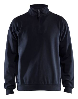 Afbeeldingen van BLÅKLÄDER Sweatshirt met halve rits 3587 donker marineblauw 2XL