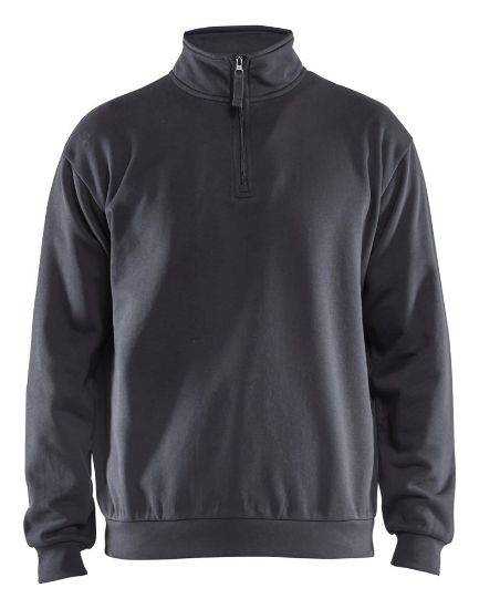 Afbeeldingen van BLÅKLÄDER Sweatshirt met halve rits 3587 medium grijs 4XL