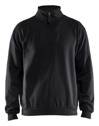 Afbeeldingen van BLÅKLÄDER Sweatshirt met halve rits 3587 zwart 6XL