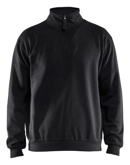 Afbeeldingen van BLÅKLÄDER Sweatshirt met halve rits 3587 zwart 4XL