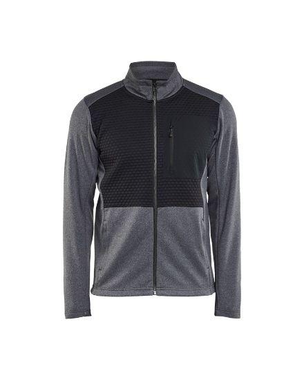 Afbeeldingen van BLÅKLÄDER Sweatshirt met rits 3548 zwart mêlee 2XL