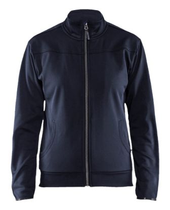 Afbeeldingen van BLÅKLÄDER Sweatshirt service dames met rits 3394 donker marineblauw/zwart 2XL
