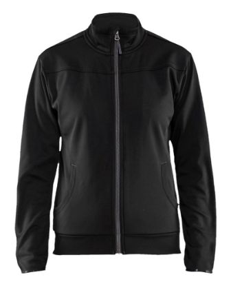 Afbeeldingen van BLÅKLÄDER Sweatshirt service dames met rits 3394 zwart/donkergrijs M