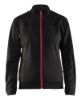 Afbeeldingen van BLÅKLÄDER Sweatshirt service dames met rits 3394 zwart/rood 2XL