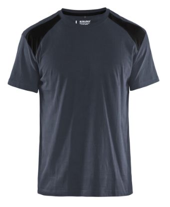 Afbeeldingen van BLÅKLÄDER T-shirt bi-colour 3379 donkergrijs/zwart 4XL