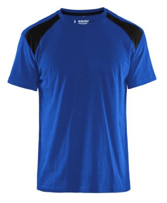 Afbeeldingen van BLÅKLÄDER T-shirt bi-colour 3379 korenblauw/zwart 2XL