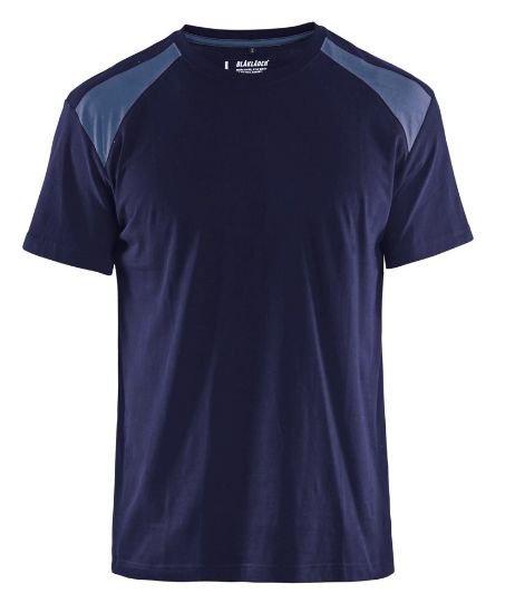 Afbeeldingen van BLÅKLÄDER T-shirt bi-colour 3379 marineblauw/grijs XS