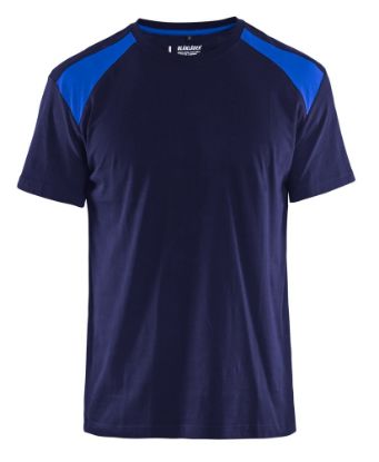 Afbeeldingen van BLÅKLÄDER T-shirt bi-colour 3379 marineblauw/korenblauw 3XL