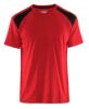 Afbeeldingen van BLÅKLÄDER T-shirt bi-colour 3379 rood/zwart S