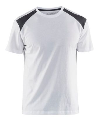 Afbeeldingen van BLÅKLÄDER T-shirt bi-colour 3379 wit/donkergrijs 4XL