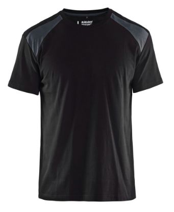 Afbeeldingen van BLÅKLÄDER T-shirt bi-colour 3379 zwart/donkergrijs L