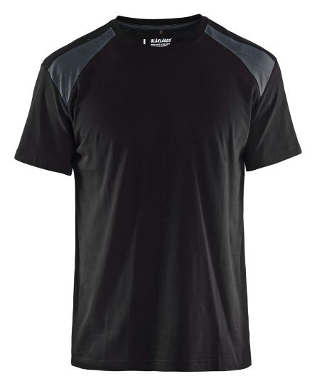 Afbeeldingen van BLÅKLÄDER T-shirt bi-colour 3379 zwart/donkergrijs 4XL