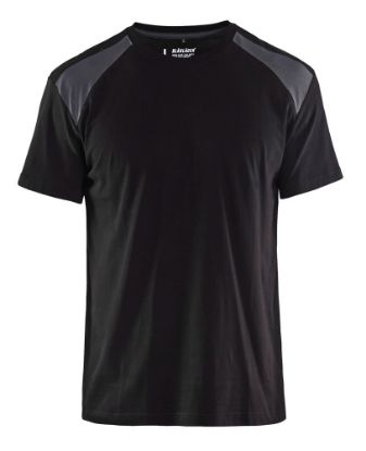 Afbeeldingen van BLÅKLÄDER T-shirt bi-colour 3379 zwart/medium grijs XL