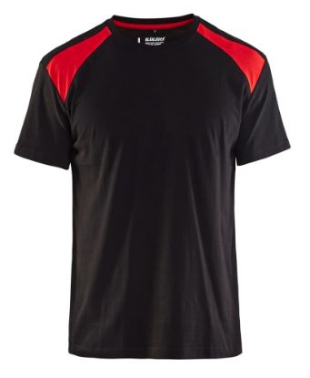 Afbeeldingen van BLÅKLÄDER T-shirt bi-colour 3379 zwart/rood 3XL