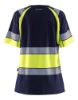 Afbeeldingen van BLÅKLÄDER T-shirt dames 3410 marineblauw/High Vis geel XS