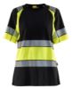 Afbeeldingen van BLÅKLÄDER T-shirt dames 3410 zwart/High Vis geel 2XL