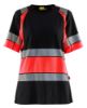 Afbeeldingen van BLÅKLÄDER T-shirt dames 3410 zwart/High Vis rood M