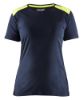 Afbeeldingen van BLÅKLÄDER T-shirt dames bi-colour 3479 donker marineblauw/High Vis geel M