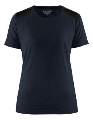 Afbeeldingen van BLÅKLÄDER T-shirt dames bi-colour 3479 donker marineblauw/zwart 3XL