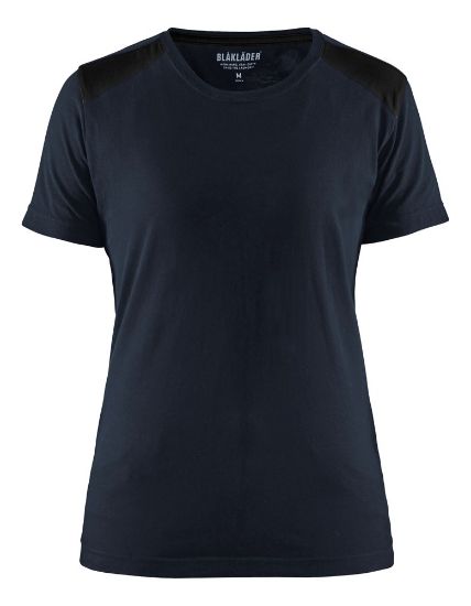 Afbeeldingen van BLÅKLÄDER T-shirt dames bi-colour 3479 donker marineblauw/zwart M