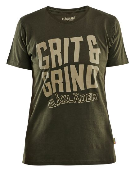 Afbeeldingen van BLÅKLÄDER T-shirt dames Grit & Grind 9409 donker herfstgroen S