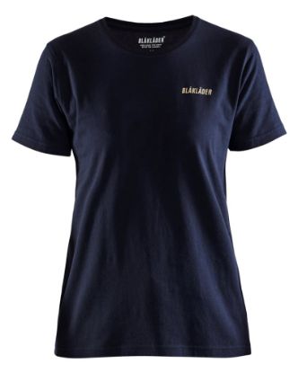 Afbeeldingen van BLÅKLÄDER T-shirt dames 'Life is too short...' 9412 donker marineblauw 2XL