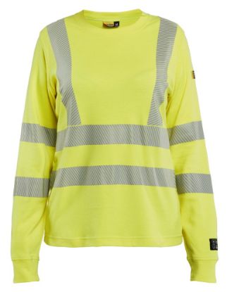 Afbeeldingen van BLÅKLÄDER T-shirt Multinorm dames met lange mouwen 3469 High Vis geel 3XL