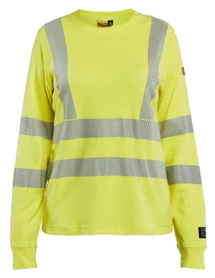 Afbeeldingen van BLÅKLÄDER T-shirt Multinorm dames met lange mouwen 3469 High Vis geel L
