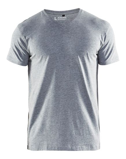 Afbeeldingen van BLÅKLÄDER T-shirt V-hals 3360 grijs mêlee S