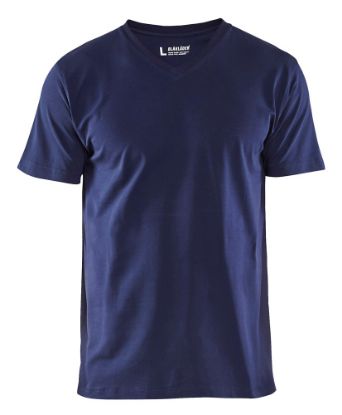 Afbeeldingen van BLÅKLÄDER T-shirt V-hals 3360 marineblauw 2XL