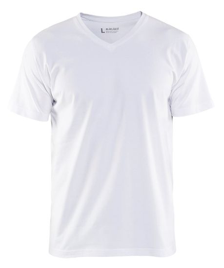 Afbeeldingen van BLÅKLÄDER T-shirt V-hals 3360 wit S
