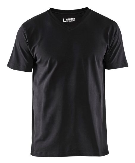 Afbeeldingen van BLÅKLÄDER T-shirt V-hals 3360 zwart 3XL