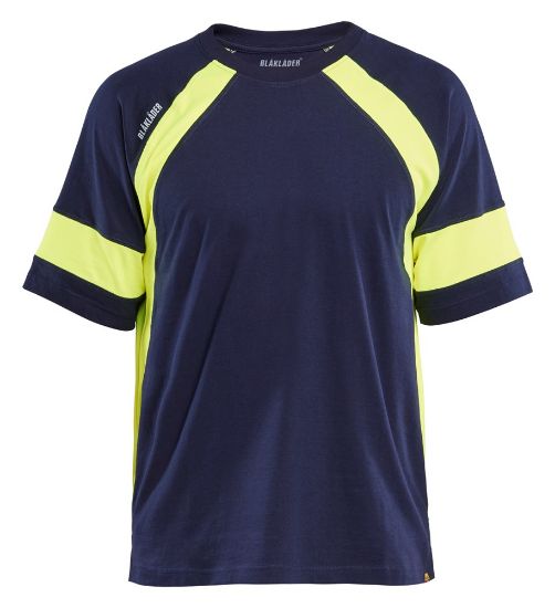 Afbeeldingen van BLÅKLÄDER T-shirt Visible 3523 marineblauw/High Vis geel S
