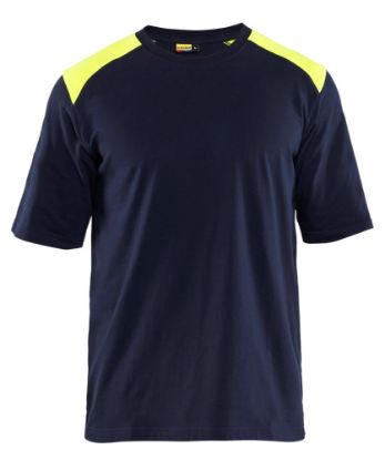 Afbeeldingen van BLÅKLÄDER T-shirt vlamvertragend 3476 marineblauw/High Vis geel M