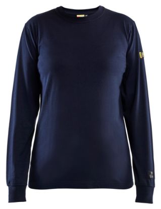 Afbeeldingen van BLÅKLÄDER T-shirt vlamvertragend dames met lange mouwen 3467 marineblauw XL