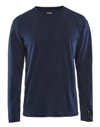 Afbeeldingen van BLÅKLÄDER T-shirt vlamvertragend met lange mouwen 3483 marineblauw 5XL