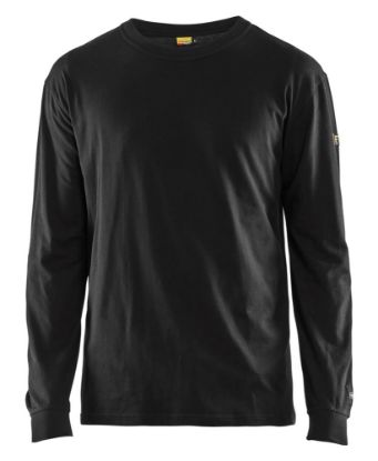 Afbeeldingen van BLÅKLÄDER T-shirt vlamvertragend met lange mouwen 3483 zwart XS