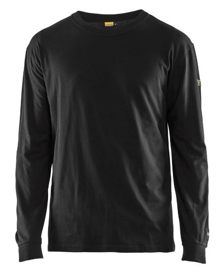 Afbeeldingen van BLÅKLÄDER T-shirt vlamvertragend met lange mouwen 3483 zwart L