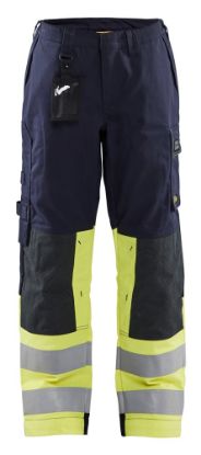 Afbeeldingen van BLÅKLÄDER Werkbroek Multinorm dames 7181 marineblauw/High Vis geel C34