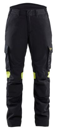 Afbeeldingen van BLÅKLÄDER Werkbroek Multinorm dames Inherent 7107 zwart/High Vis geel C36