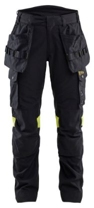 Afbeeldingen van BLÅKLÄDER Werkbroek Multinorm dames Inherent 7108 zwart/High Vis geel C38