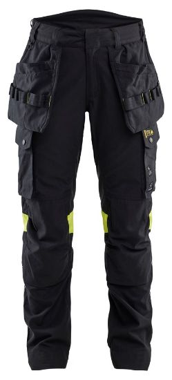 Afbeeldingen van BLÅKLÄDER Werkbroek Multinorm dames Inherent 7108 zwart/High Vis geel C34