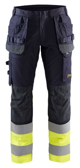 Afbeeldingen van BLÅKLÄDER Werkbroek Multinorm Inherent met stretch 1487 marineblauw/High Vis geel C48