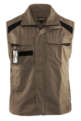 Afbeeldingen van BLÅKLÄDER Werkvest industrie ongevoerd 3164 khaki/zwart 2XL