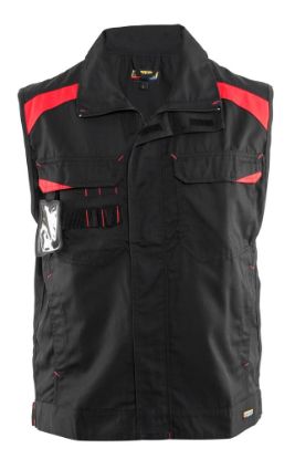 Afbeeldingen van BLÅKLÄDER Werkvest industrie ongevoerd 3164 zwart/rood S