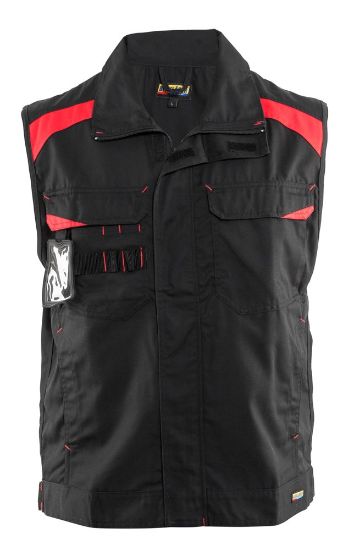 Afbeeldingen van BLÅKLÄDER Werkvest industrie ongevoerd 3164 zwart/rood L